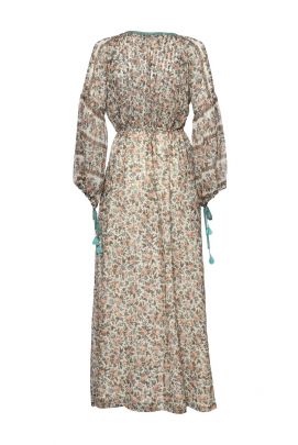 chinese dress ladies Hespera Port High-Neck Long-Sleeve Gathered Maxi Dress – Club L London
